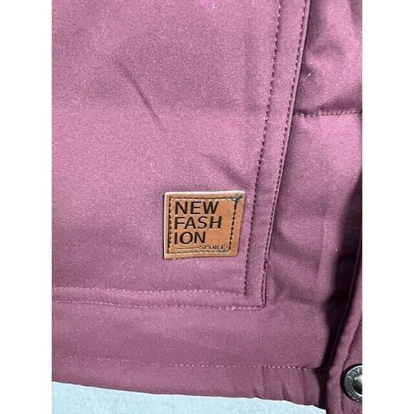 Men's Vest Fleece Lined Red Puffer Full Zip Snap Quilted Sz Small - Picture 3 of 8